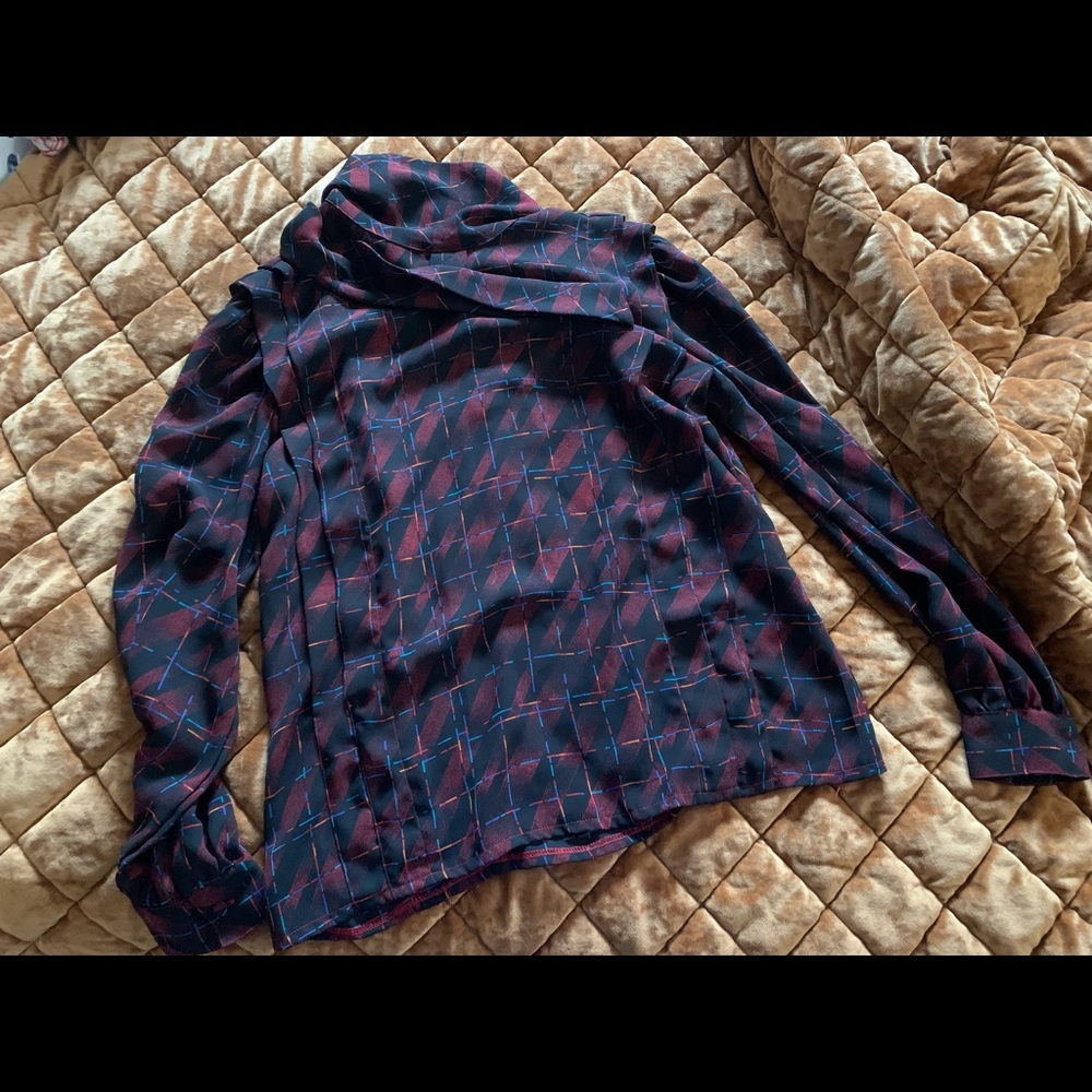 Vintage Polyester Patterned Top - image 1
